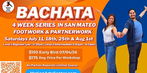 Bachata 4 Week Workshop Series in San Mateo!