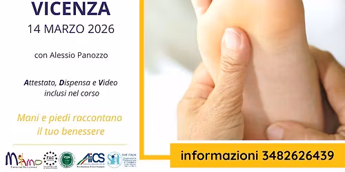 Corso RIFLESSOLOGIA AYURVEDA piedi e mani - 14 marzo 2026 - Vicenza