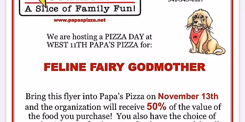 Papa\u2019s Pizza fundraiser