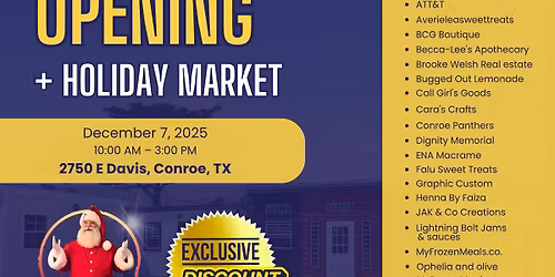 GRAND OPENING + Holiday Market at Secure Storage Sheds Conroe!