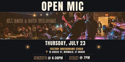Open Mic Night at Factory Underground Studio