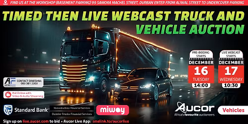 Timed then Live Webcast Truck & Vehicle Auction \u2b50 Durban \u2b50