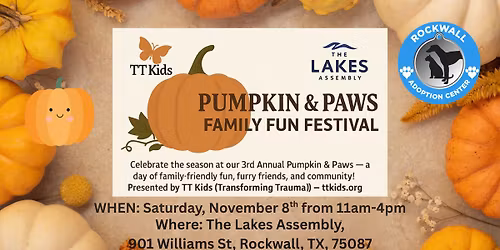 3rd Annual Pumpkin and Paw Festival & Adoption Event