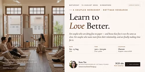 Learn to Love Better \u2014 A Couples Workshop Grounded in Gottman Research