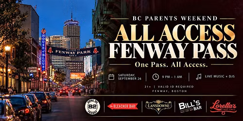 BC Parents Weekend All Access Fenway Pass