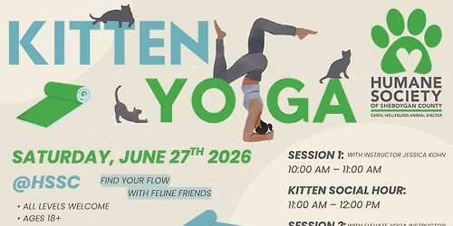 Kitten Yoga @HSSC June 27th (2 sessions!)