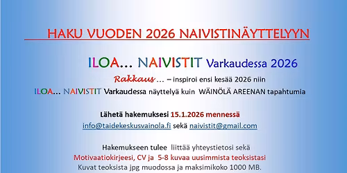 ILOA ..NAIVISTIT VARKAUDESSA 25.5.-22.8.2026