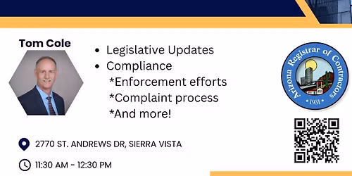 SACA Presents Tom Cole, Director, Arizona ROC