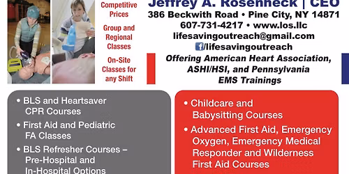 Community First Aid, CPR, AED\/Childcare and Babysitting\/Combo Class - East Corning NY
