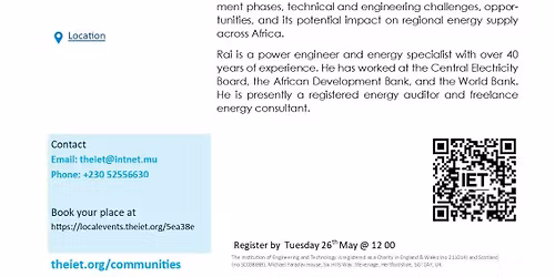 Talk on The Grand Inga Hydroelectric Project