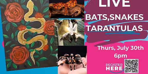 LIVE BATS,SNAKES & TRANTULA MEET, PAINT & PET EVENT