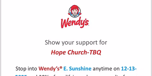 Wendy\u2019s Fundraiser- Teen Bible Quiz