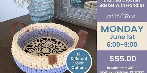 8" Beginner Crochet Class with Leather Handles