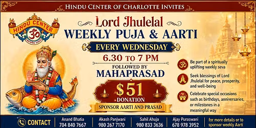 Lord Jhulelal Weekly Puja & Aarti