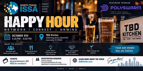 NTXISSA Happy Hour @ TBD Kitchen - October 8, 2026