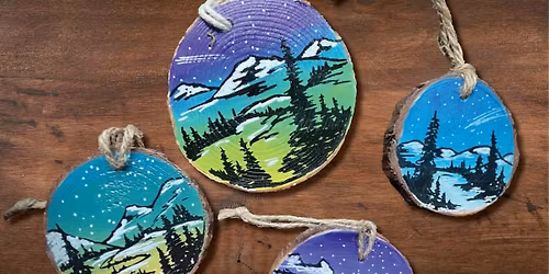 Holiday Wood Slice Ornament Workshop