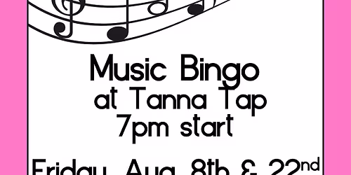 Free, All Ages Music Bingo at Tanna Tap