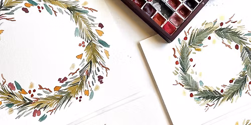 Workshop: Watercolor Holiday Wreaths