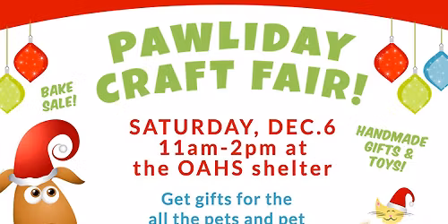 Pawliday Craft Fair at the Shelter!