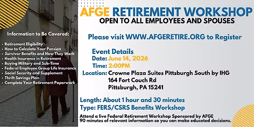 FERS\/CSRS Benefits Workshop - Pittsburgh - 06\/14\/26