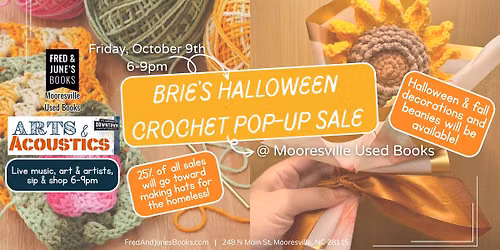 Sip & Shop - Brie\u2019s Halloween Crochet Pop-Up Sale @ Mooresville Used Books