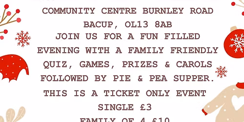 Bacup Family Centre Quiz & Carol Evening
