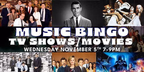 Music Bingo: T.V Show\/Movie Edition!