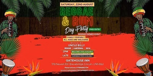 Reggae &amp; Rum BBQ Day Party (Gatehouse Lincoln)