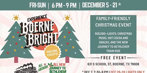 Boerne Bright - Lights, Music, & Christmas Magic \u2022 Dec 26\u201328 (Lights & Music Finale)