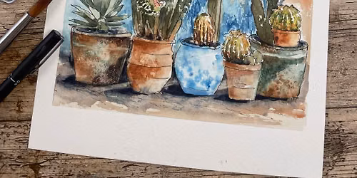 Moroccan Cacti in Watercolour