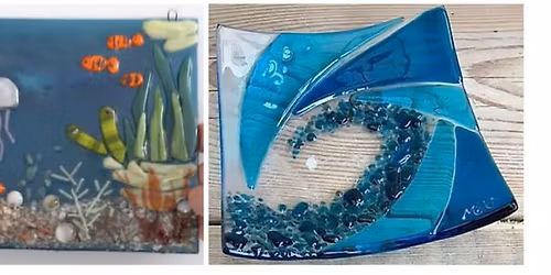 03/22/26 (Sun: 10-noon) 6x6 Glass & Water: Fused Glass Seascapes & Abstract Waves w/ artist Heather