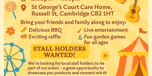 St George's Court Summer Garden Party- Saturday 1st August 2-4pm
