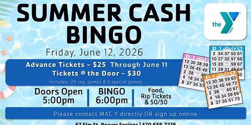 SUMMER CASH BINGO