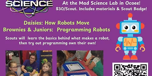 D\/B\/J Robots Badge Workshop at the Mad Science Lab in Ocoee!