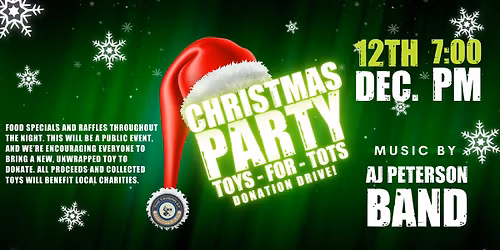 CHRISTMAS PARTY & TOYS FOR TOTS DRIVE!