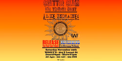 Alice Unchained: The Ultimate Alice In Chains Tribute Band with Nevermind at Wooly's