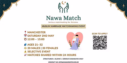 Nawa Match: Muslim Marriage Matchmaking Event (Ages 21\u201332, Manchester)