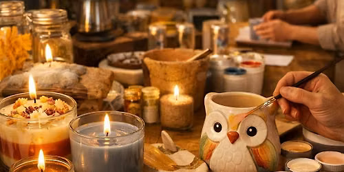 Candle Creations at Color Me Mine Edgewater Miami with Ceramic Painting