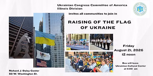 Ukrainian flag raising ceremony at the Daley Plaza