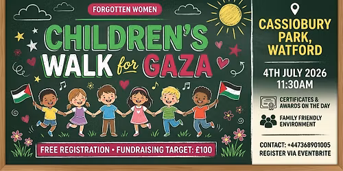 Children\u2019s Walk for Gaza in Watford Cassiobury Park