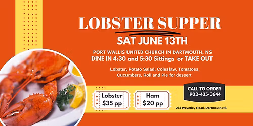 Lobster Supper At Port Wallis United Church - Dartmouth NS