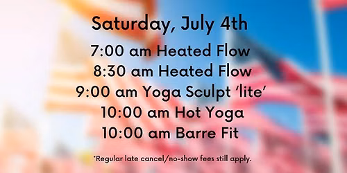 FREE Yoga on the 4th of July!