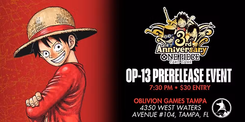 One Piece 3rd Anniversary [OP-13] Prerelease Event
