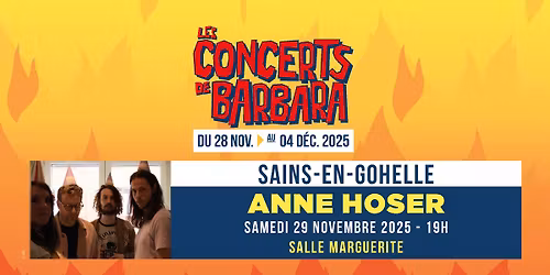 LES CONCERTS DE BARBARA : ANNE HOSER - 29 NOV. 25 - SAINS-EN-GOHELLE