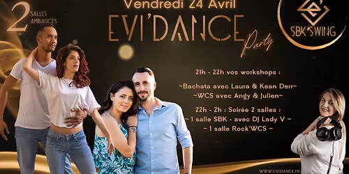 Evi'Dance Party - Workshops + Soir\u00e9e 2 salles - 24 Avril