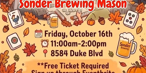 Free Mahjong Open Play at Sonder Brewing Mason