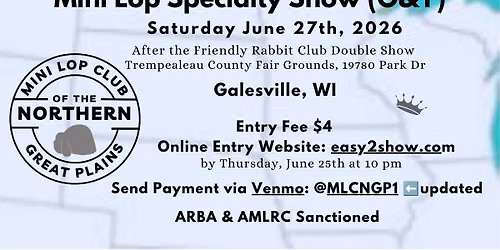 MLCNGP Mini Lop O\/Y Specialty in Galesville, WI 6\/27\/26