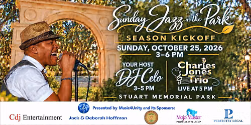 Sunday Jazz in the Park Season Kickoff \u2013 Live with The Charles Jones Trio