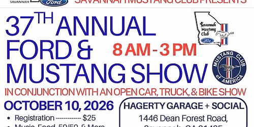 37th Annual Ford & Mustang Show (w\/ Open Car, Truck, & Bike Show)