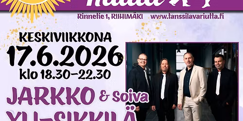Riutan Keskiviikkotanssit! JARKKO YLI-SIKKIL\u00c4 & SOIVA